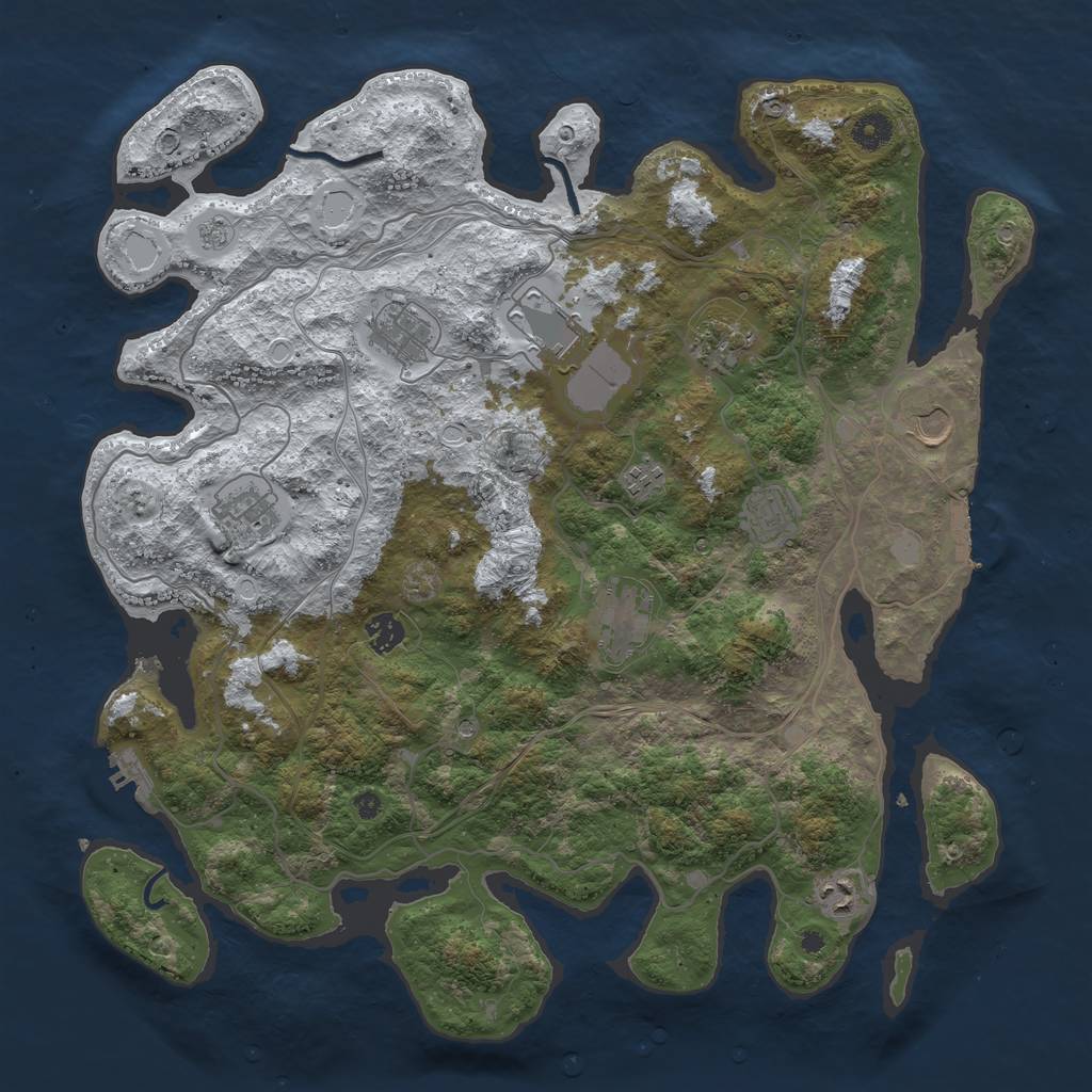 Rust Map: Procedural Map, Size: 4250, Seed: 900476703, 19 Monuments