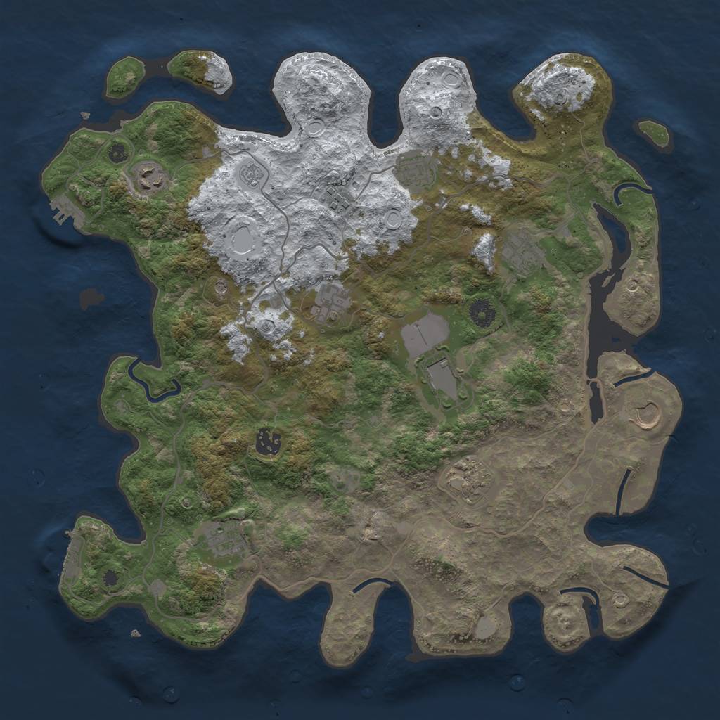 Rust Map: Procedural Map, Size: 4000, Seed: 336, 19 Monuments
