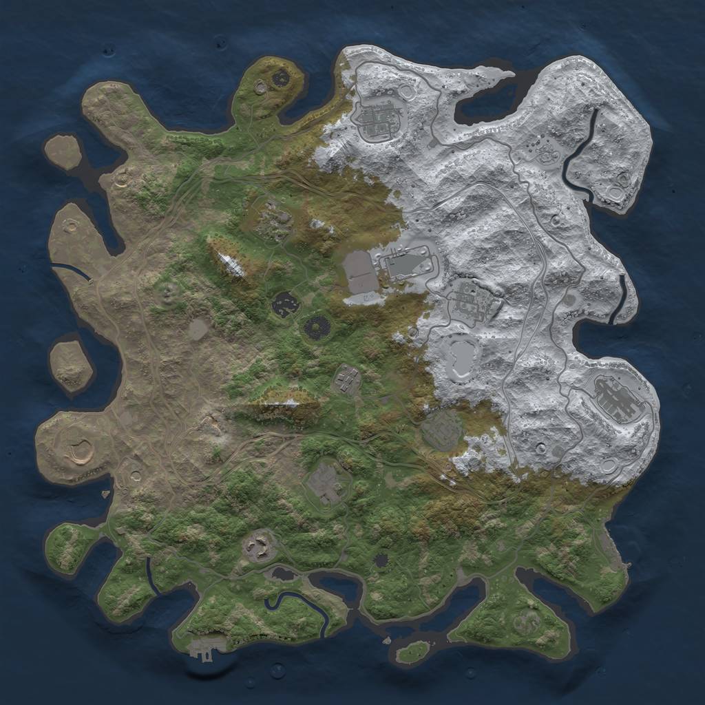 Rust Map: Procedural Map, Size: 4250, Seed: 1677468260, 20 Monuments