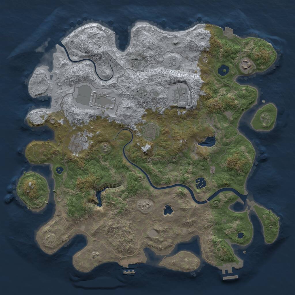 Rust Map: Procedural Map, Size: 4000, Seed: 2022523, 13 Monuments