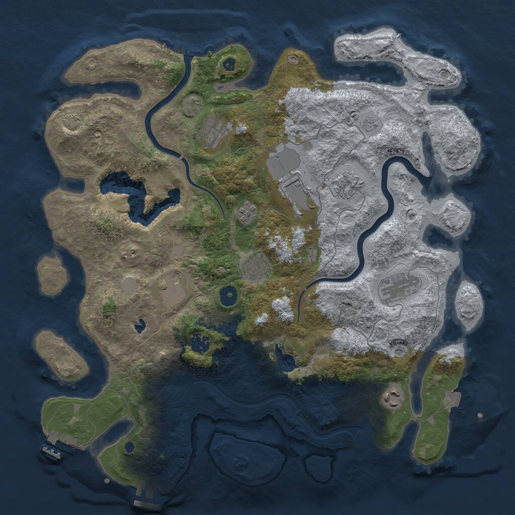 Rust Map: Procedural Map, Size: 4000, Seed: 78946, 15 Monuments