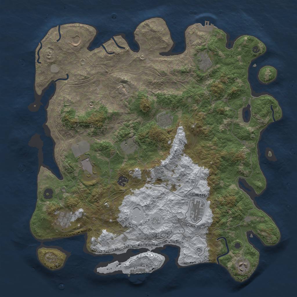 Rust Map: Procedural Map, Size: 4250, Seed: 2749583, 19 Monuments