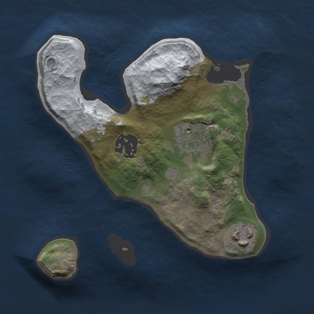 Rust Map: Barren, Size: 2000, Seed: 1413742303, 5 Monuments