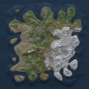 Thumbnail Rust Map: Procedural Map, Size: 3500, Seed: 123453, 17 Monuments