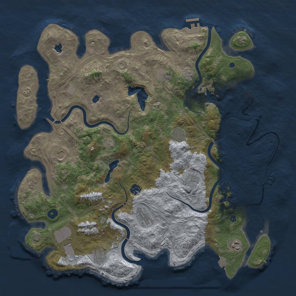 Rust Map: Procedural Map, Size: 4500, Seed: 131854, 16 Monuments