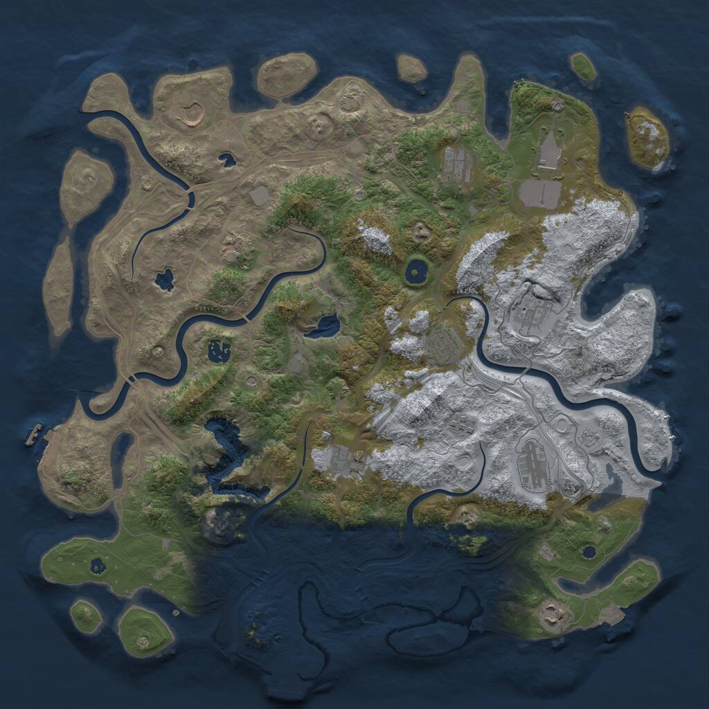 Rust Map: Procedural Map, Size: 4500, Seed: 1802004283, 17 Monuments