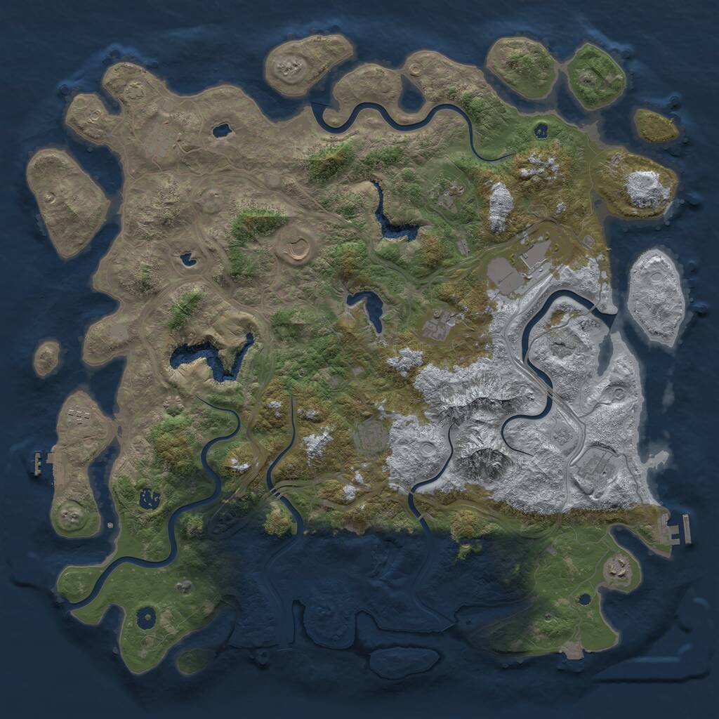 Rust Map: Procedural Map, Size: 5000, Seed: 1629415032, 16 Monuments