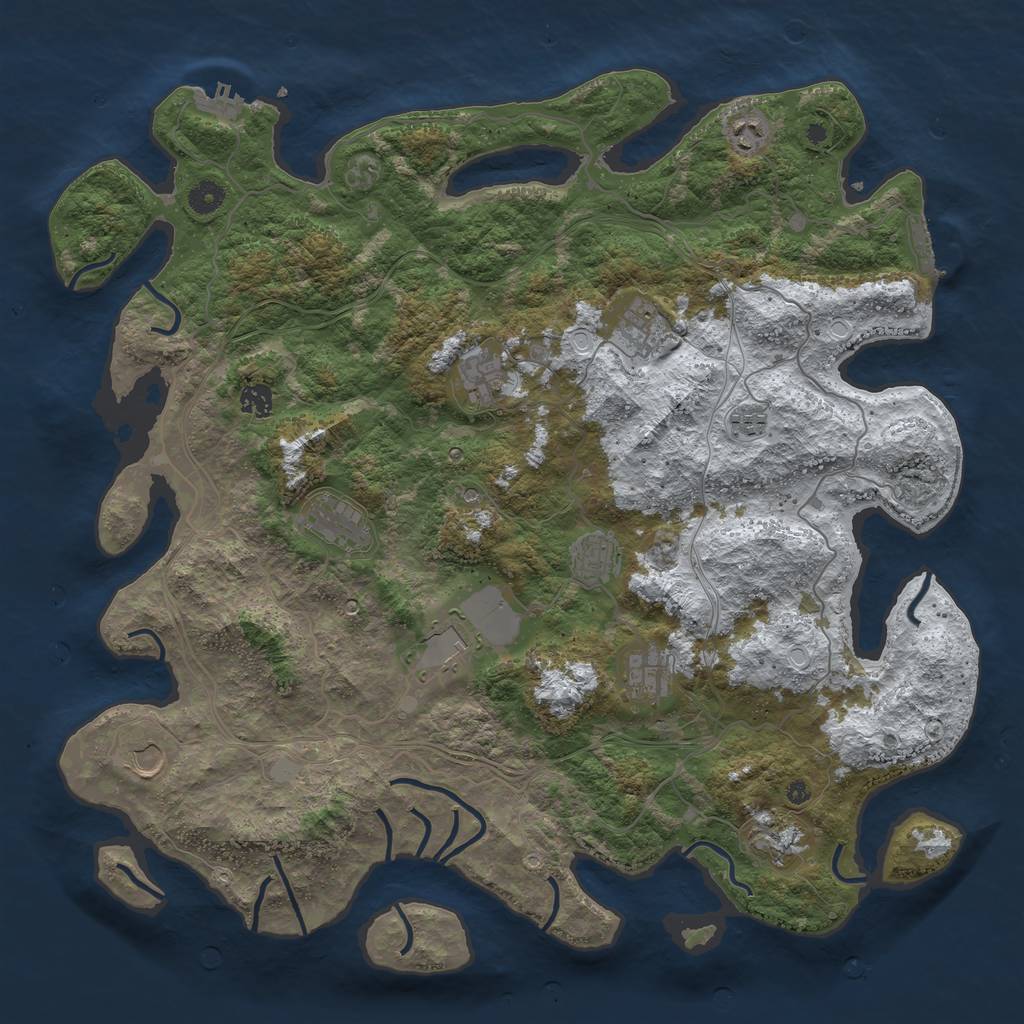 Rust Map: Procedural Map, Size: 4500, Seed: 296878226, 19 Monuments