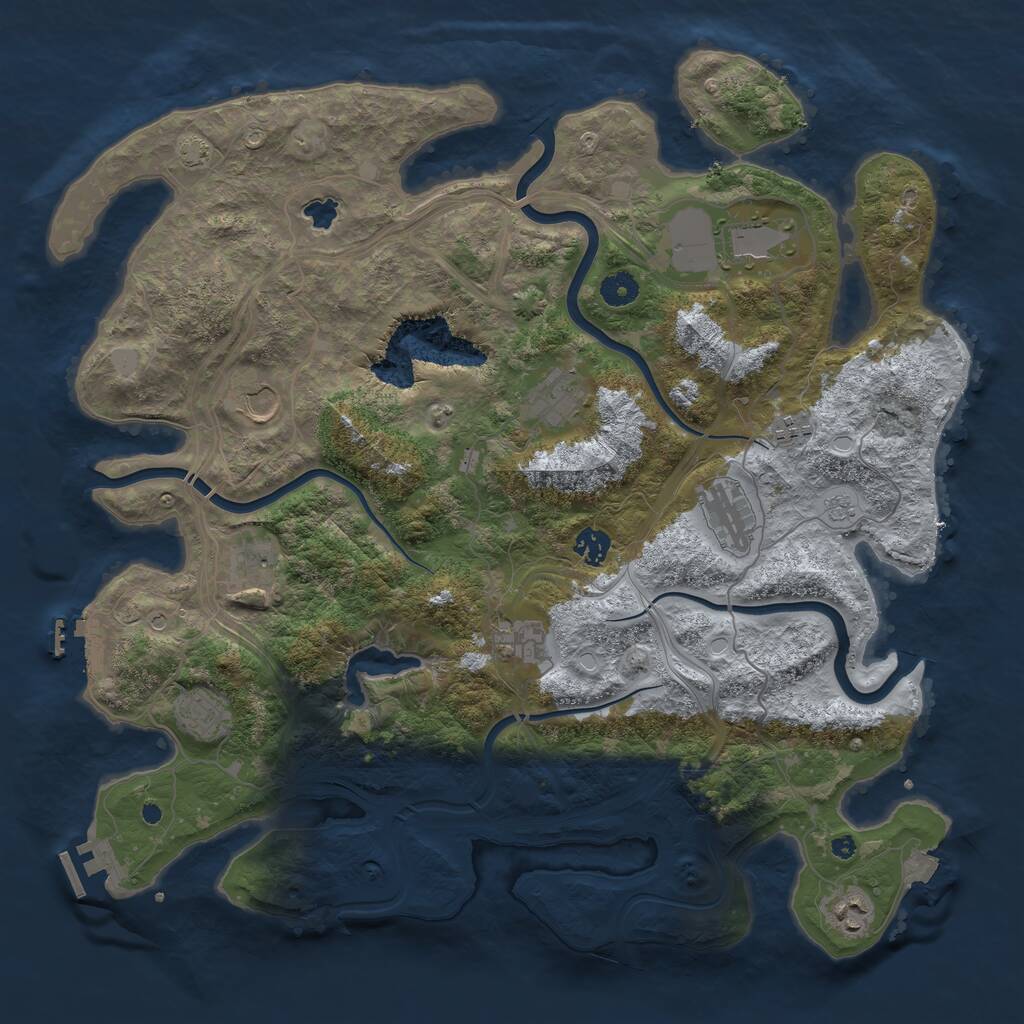 Rust Map: Procedural Map, Size: 4250, Seed: 72155168, 16 Monuments
