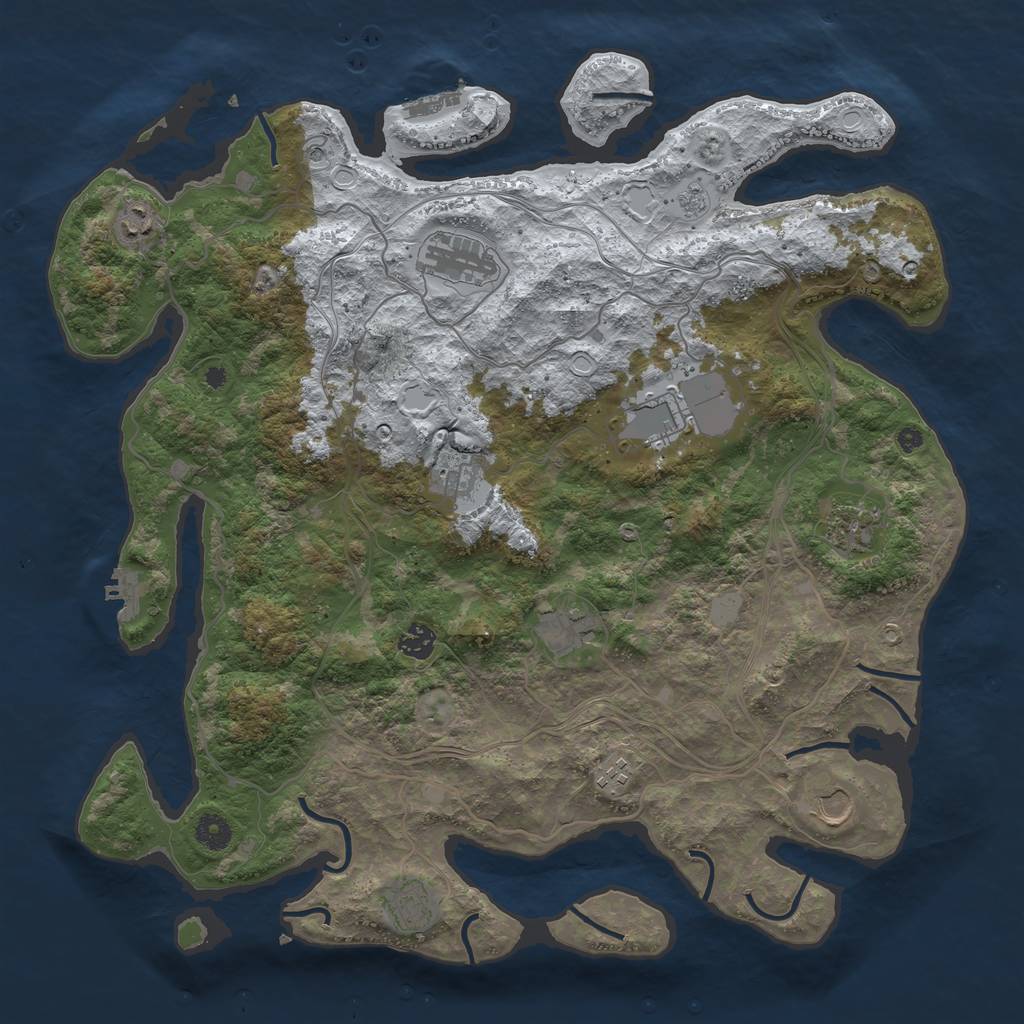 Rust Map: Procedural Map, Size: 4250, Seed: 1383798660, 19 Monuments