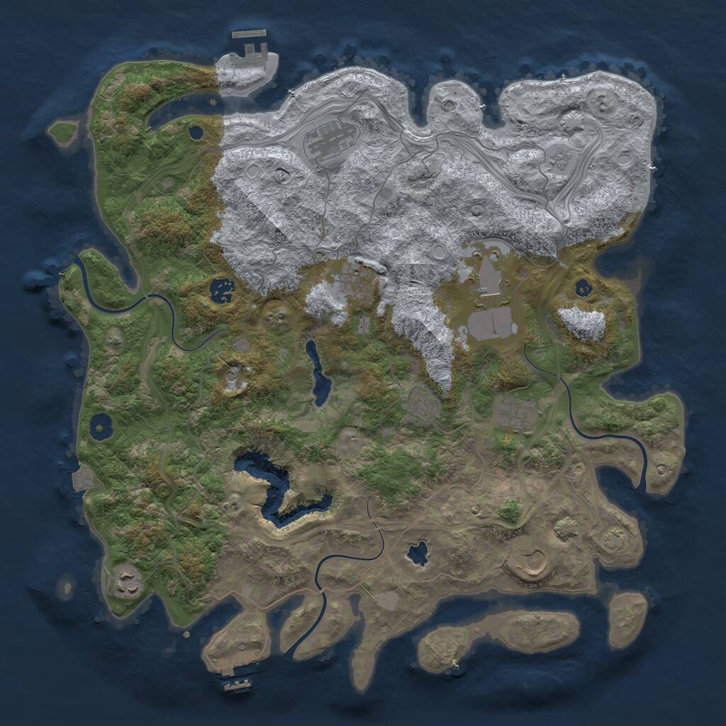 Rust Map: Procedural Map, Size: 4250, Seed: 528216, 14 Monuments