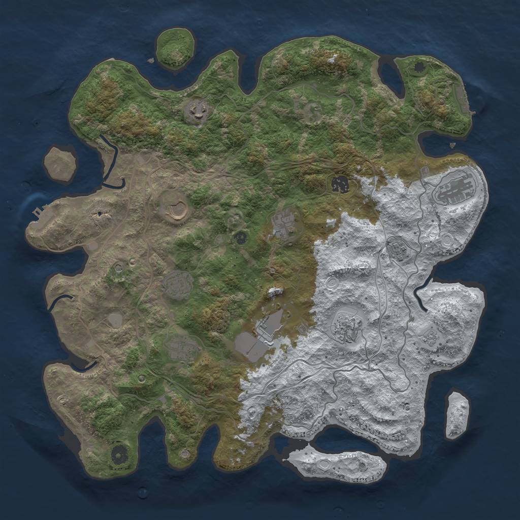 Rust Map: Procedural Map, Size: 4250, Seed: 32232, 19 Monuments