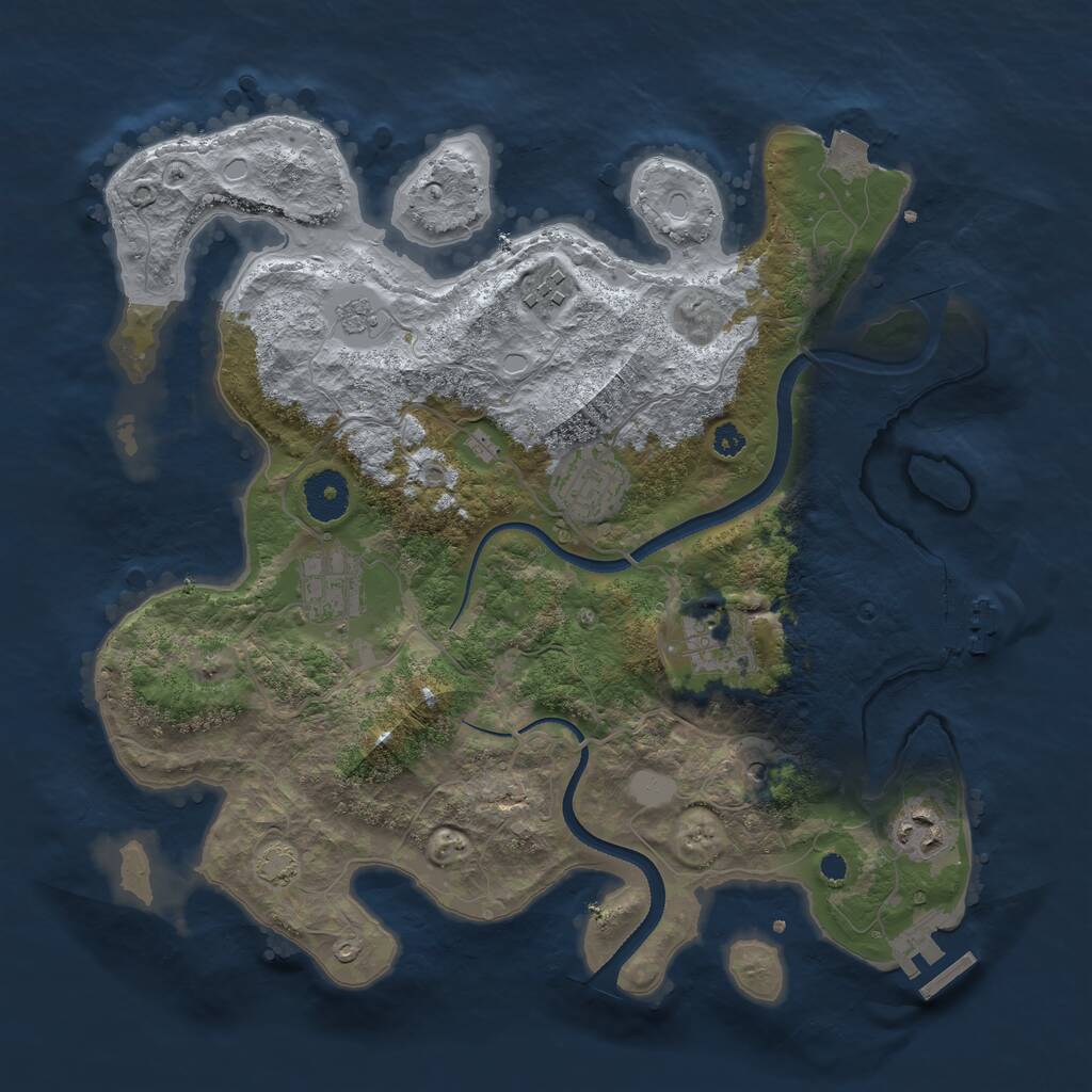 Rust Map: Procedural Map, Size: 3400, Seed: 1234, 11 Monuments