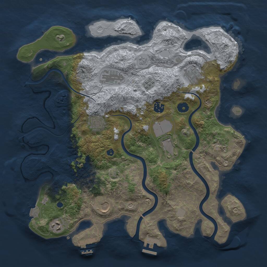 Rust Map: Procedural Map, Size: 3700, Seed: 528312478, 15 Monuments
