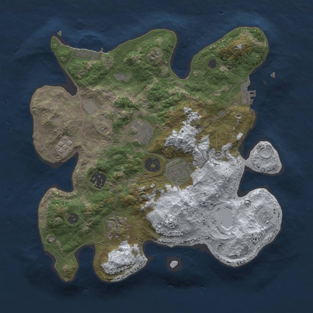Rust Map: Procedural Map, Size: 3000, Seed: 1588482, 14 Monuments