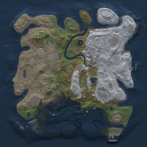 Thumbnail Rust Map: Procedural Map, Size: 3700, Seed: 965468037, 14 Monuments