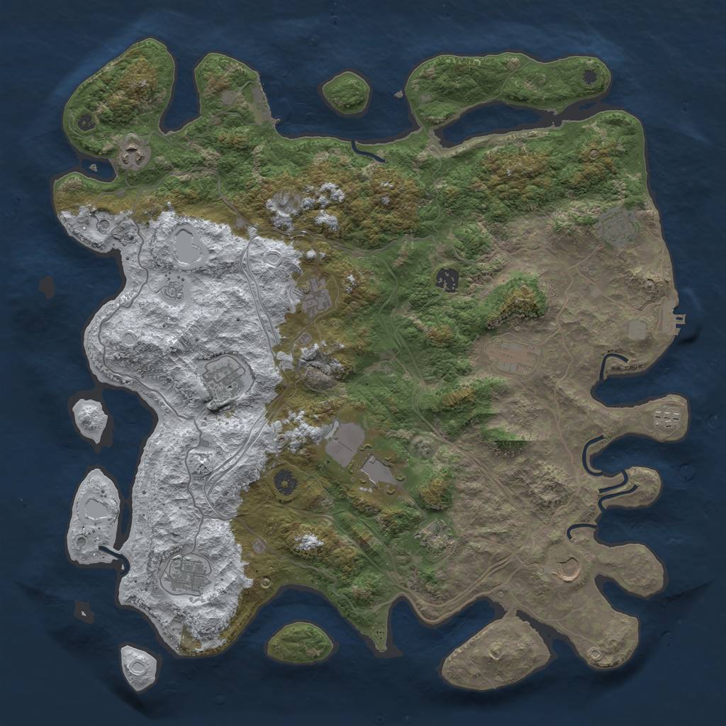 Rust Map: Procedural Map, Size: 4500, Seed: 14650791, 20 Monuments