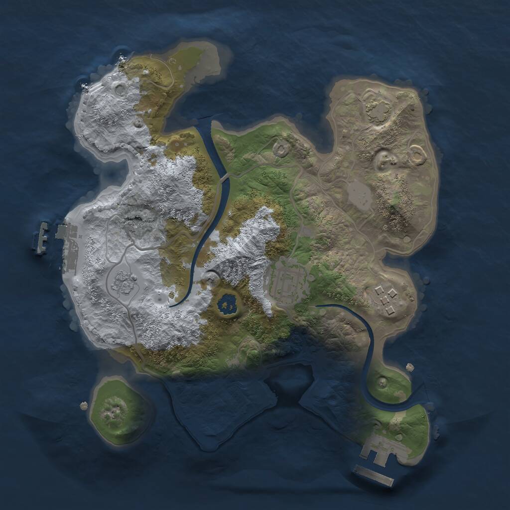 Rust Map: Procedural Map, Size: 2500, Seed: 588, 7 Monuments