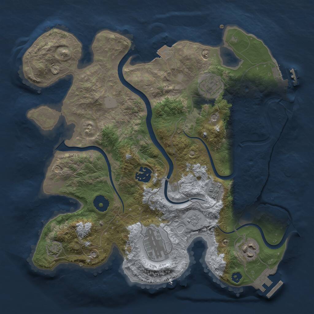 Rust Map: Procedural Map, Size: 3000, Seed: 1129925199, 11 Monuments