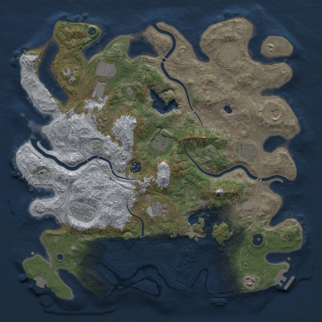 Rust Map: Procedural Map, Size: 4250, Seed: 723060480, 17 Monuments