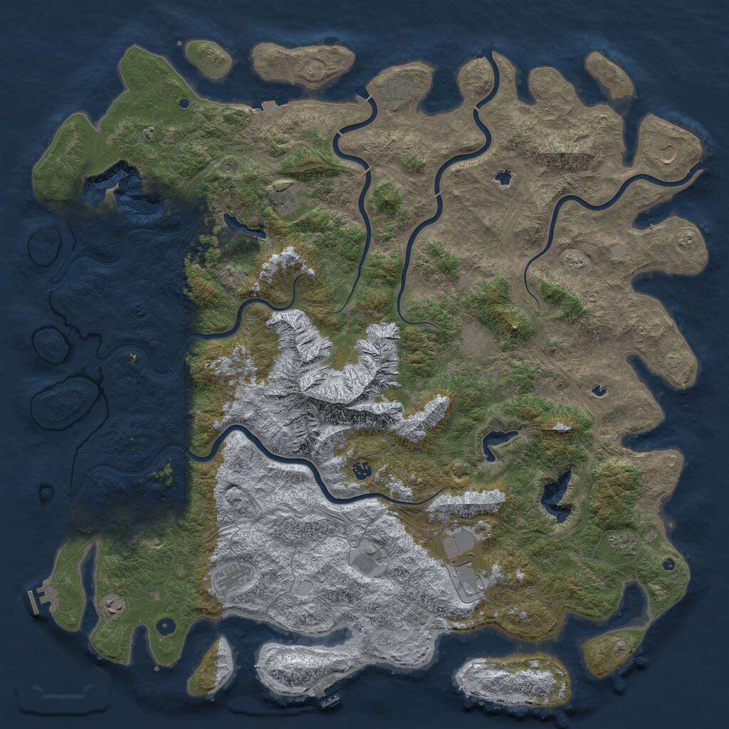 Rust Map: Procedural Map, Size: 6000, Seed: 54845616, 17 Monuments