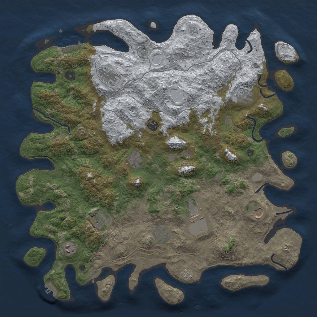 Rust Map: Procedural Map, Size: 4500, Seed: 13339238, 19 Monuments