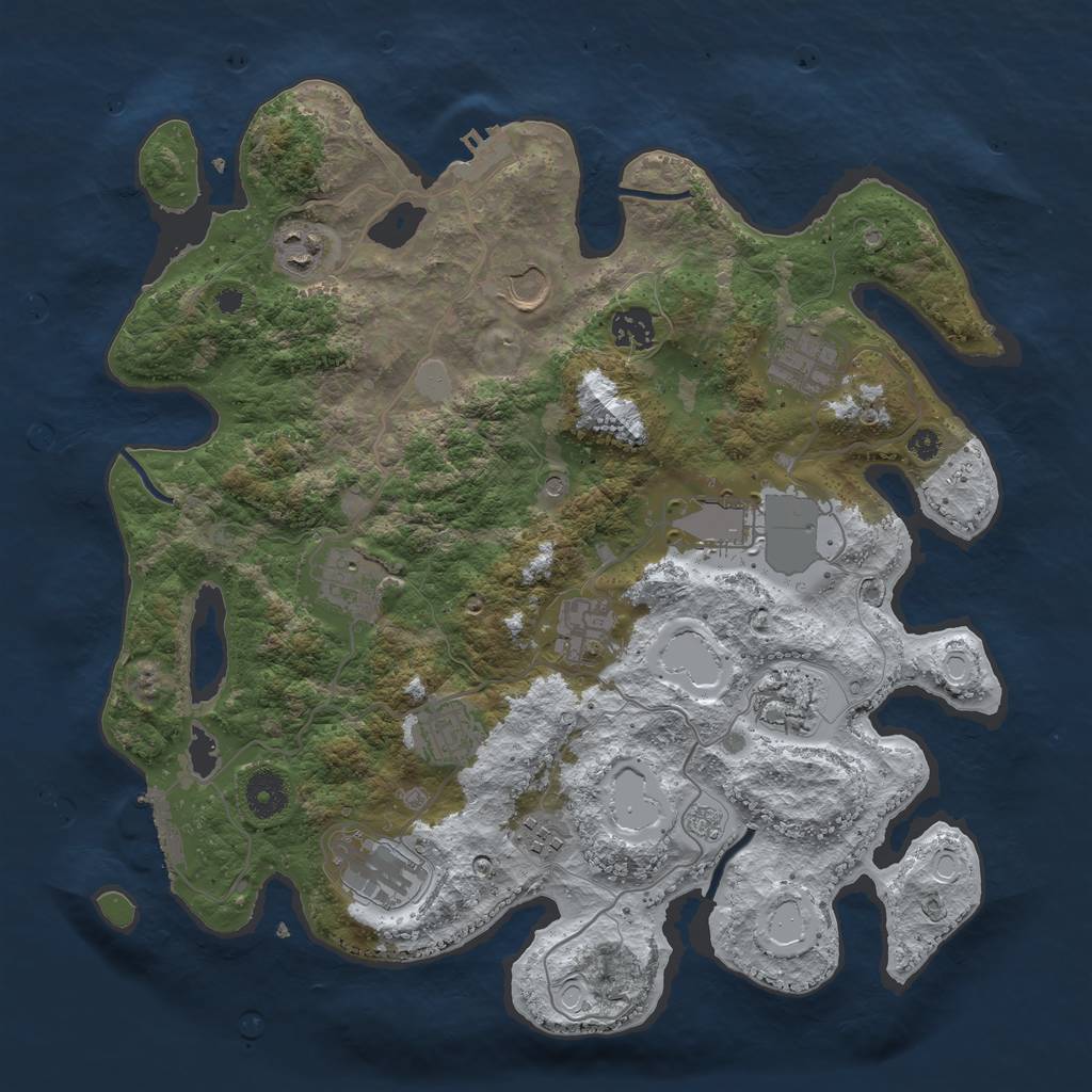 Rust Map: Procedural Map, Size: 3700, Seed: 1427971983, 20 Monuments