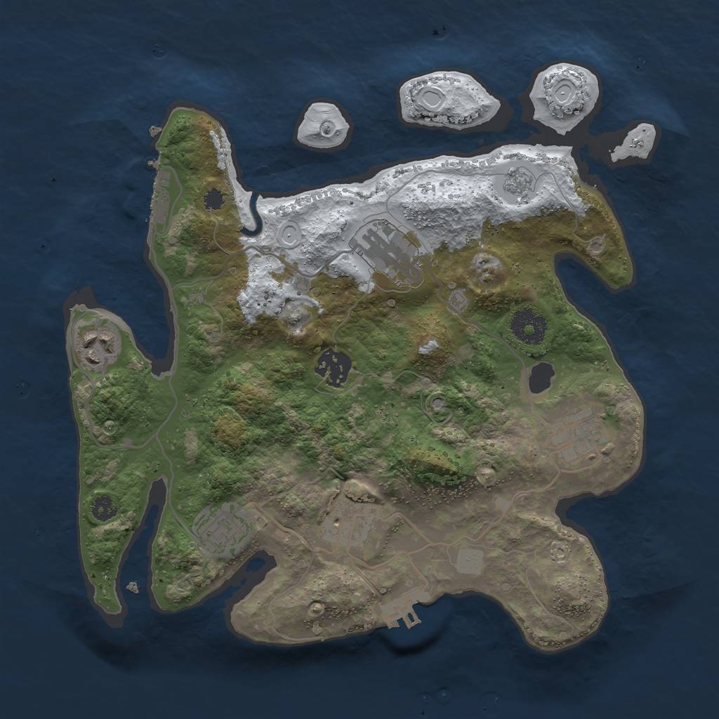 Rust Map: Procedural Map, Size: 3000, Seed: 242231, 14 Monuments
