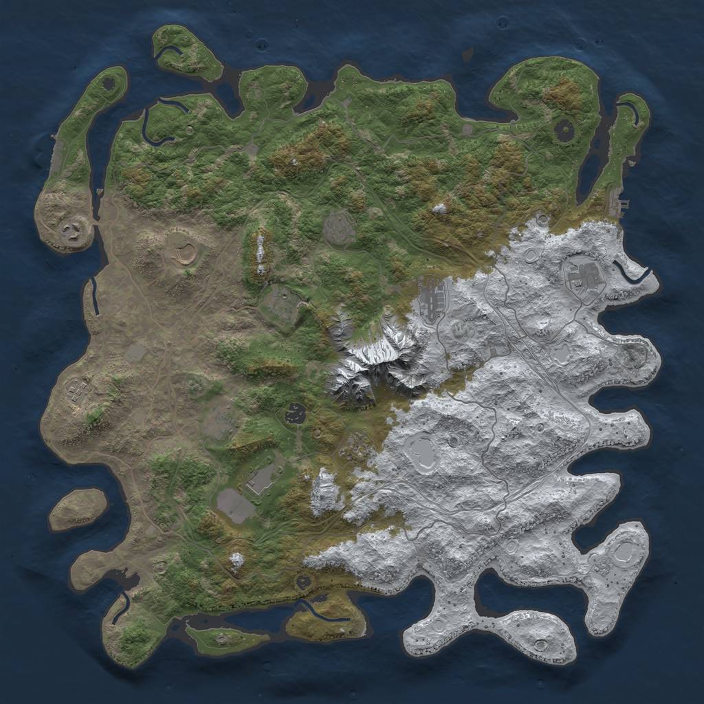 Rust Map: Procedural Map, Size: 5000, Seed: 20622, 20 Monuments