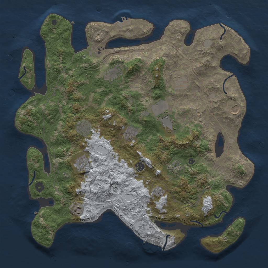 Rust Map: Procedural Map, Size: 4250, Seed: 395749109, 20 Monuments