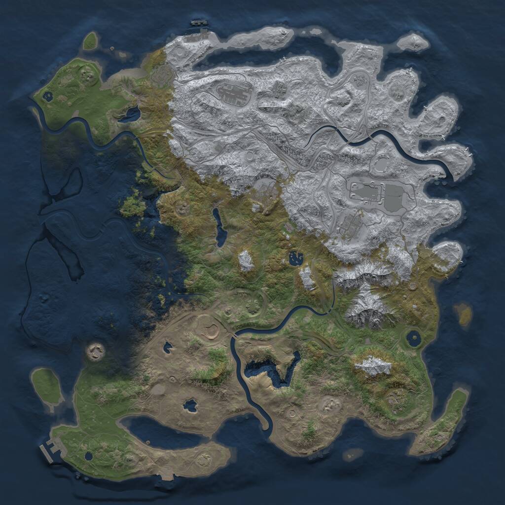 Rust Map: Procedural Map, Size: 5000, Seed: 984562621, 16 Monuments