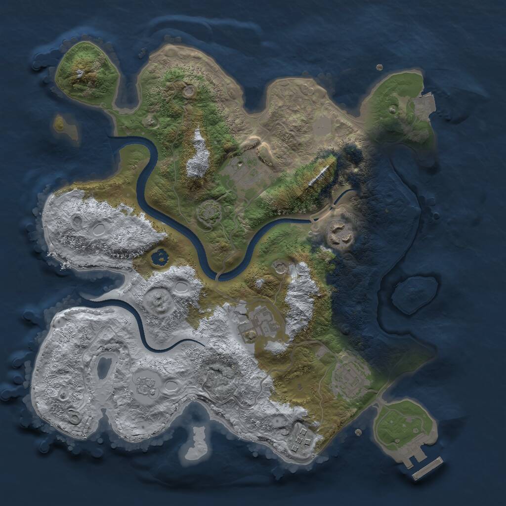 Rust Map: Procedural Map, Size: 3000, Seed: 1458162789, 10 Monuments