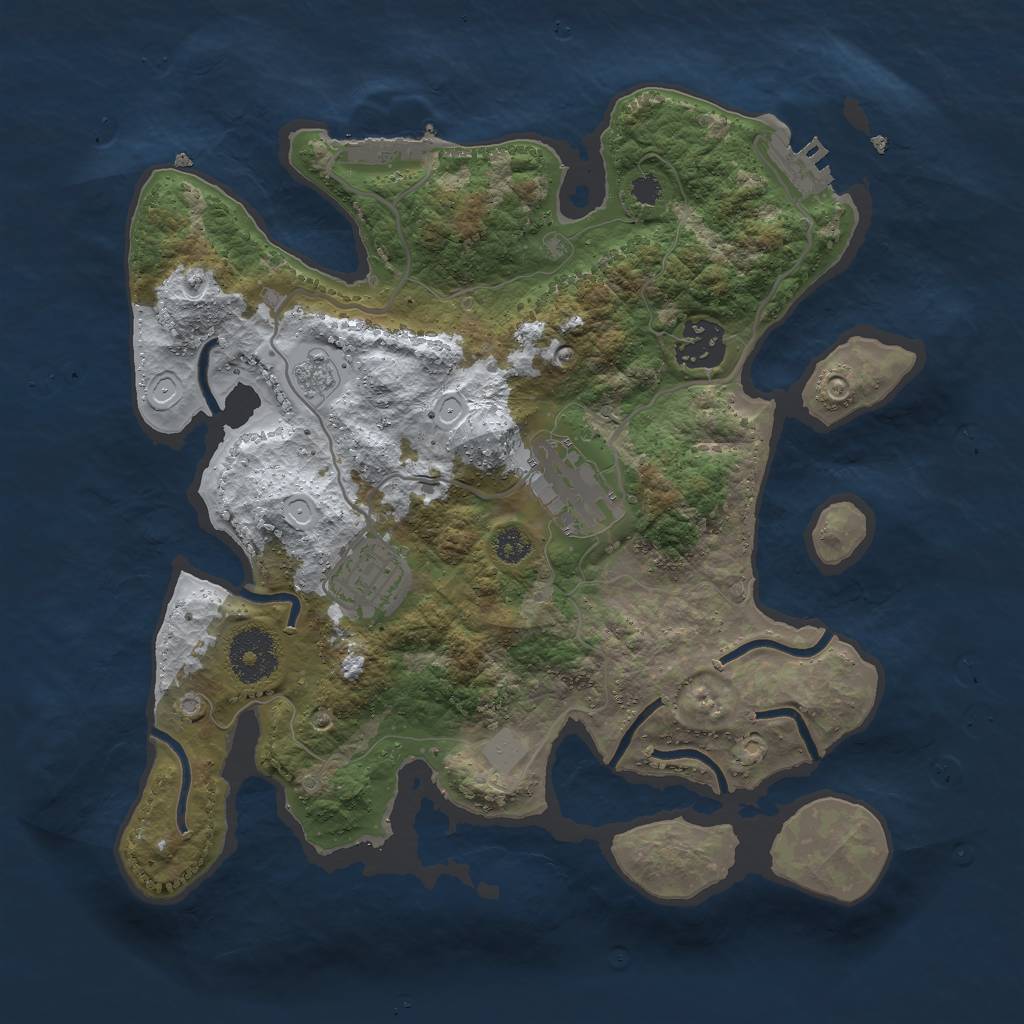 Rust Map: Procedural Map, Size: 3000, Seed: 14892, 11 Monuments