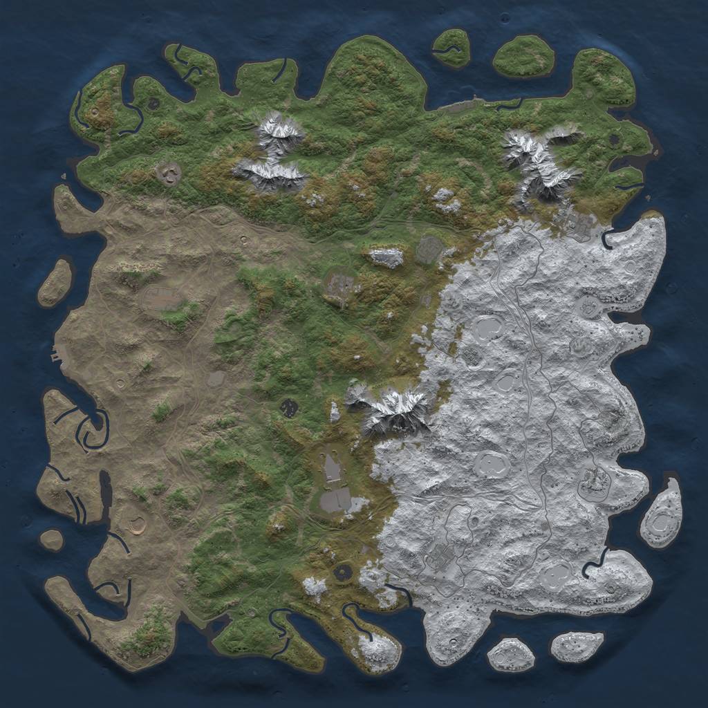 Rust Map: Procedural Map, Size: 6000, Seed: 180197, 20 Monuments