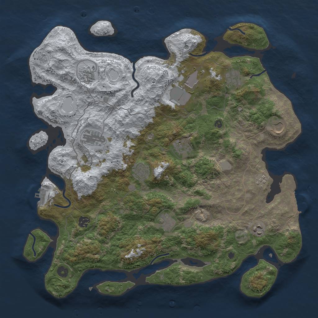 Rust Map: Procedural Map, Size: 4200, Seed: 130490145, 20 Monuments