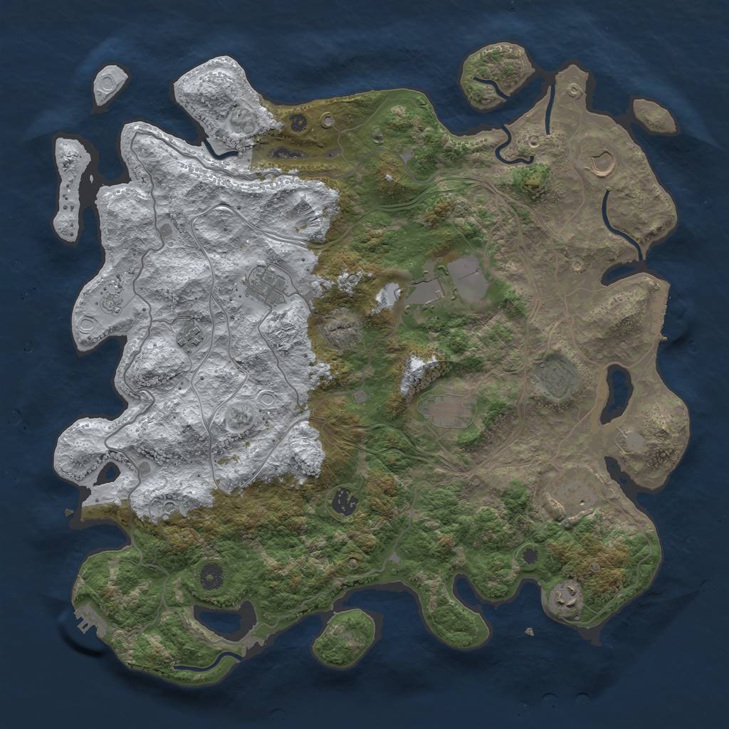 Rust Map: Procedural Map, Size: 4250, Seed: 1119395016, 18 Monuments