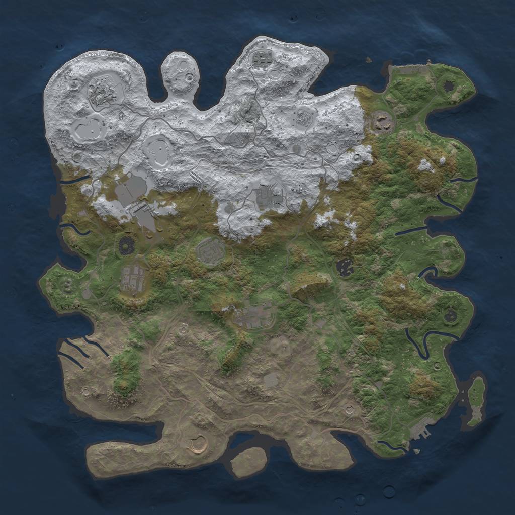Rust Map: Procedural Map, Size: 4250, Seed: 1472434045, 19 Monuments