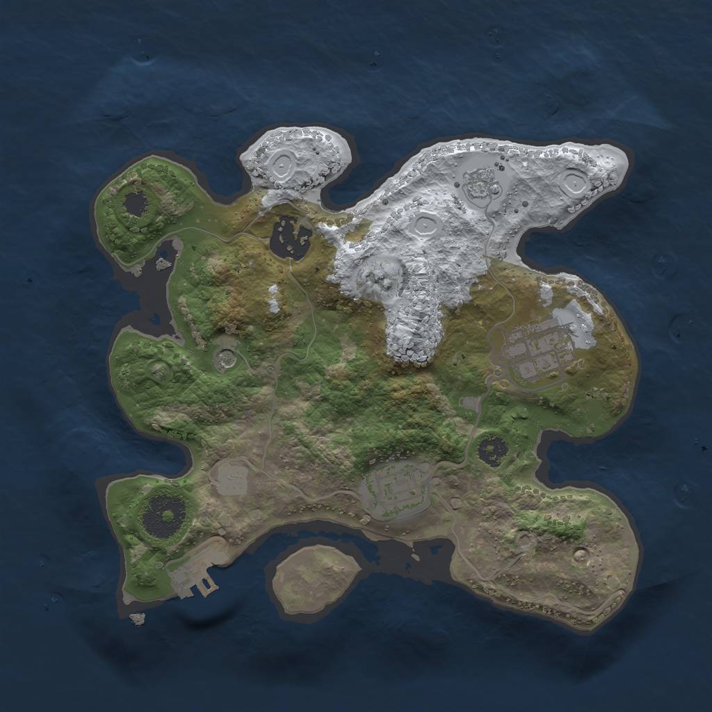 Rust Map: Procedural Map, Size: 2500, Seed: 13825, 11 Monuments