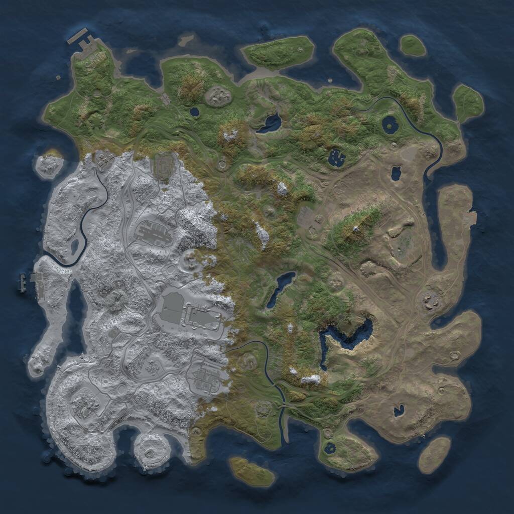 Rust Map: Procedural Map, Size: 4500, Seed: 1997044064, 16 Monuments