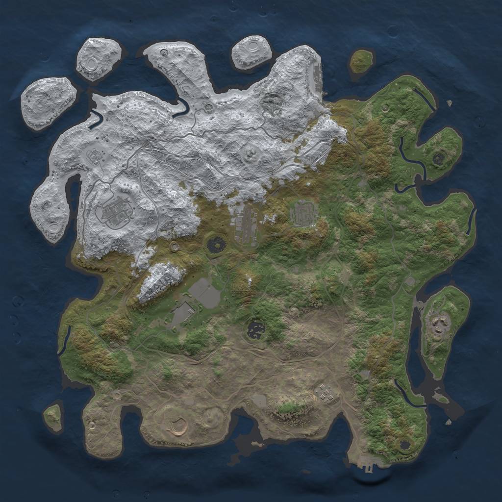 Rust Map: Procedural Map, Size: 4250, Seed: 754818, 17 Monuments