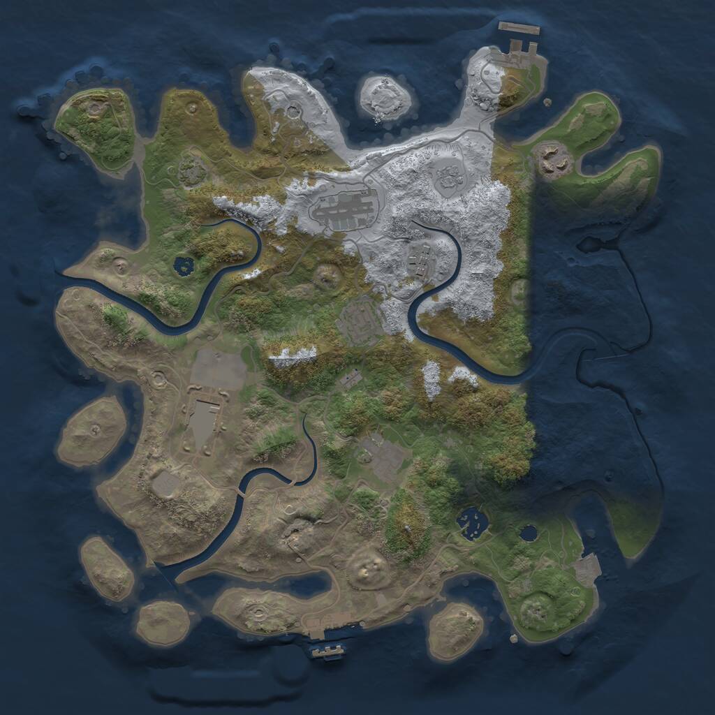 Rust Map: Procedural Map, Size: 3500, Seed: 1626483816, 13 Monuments