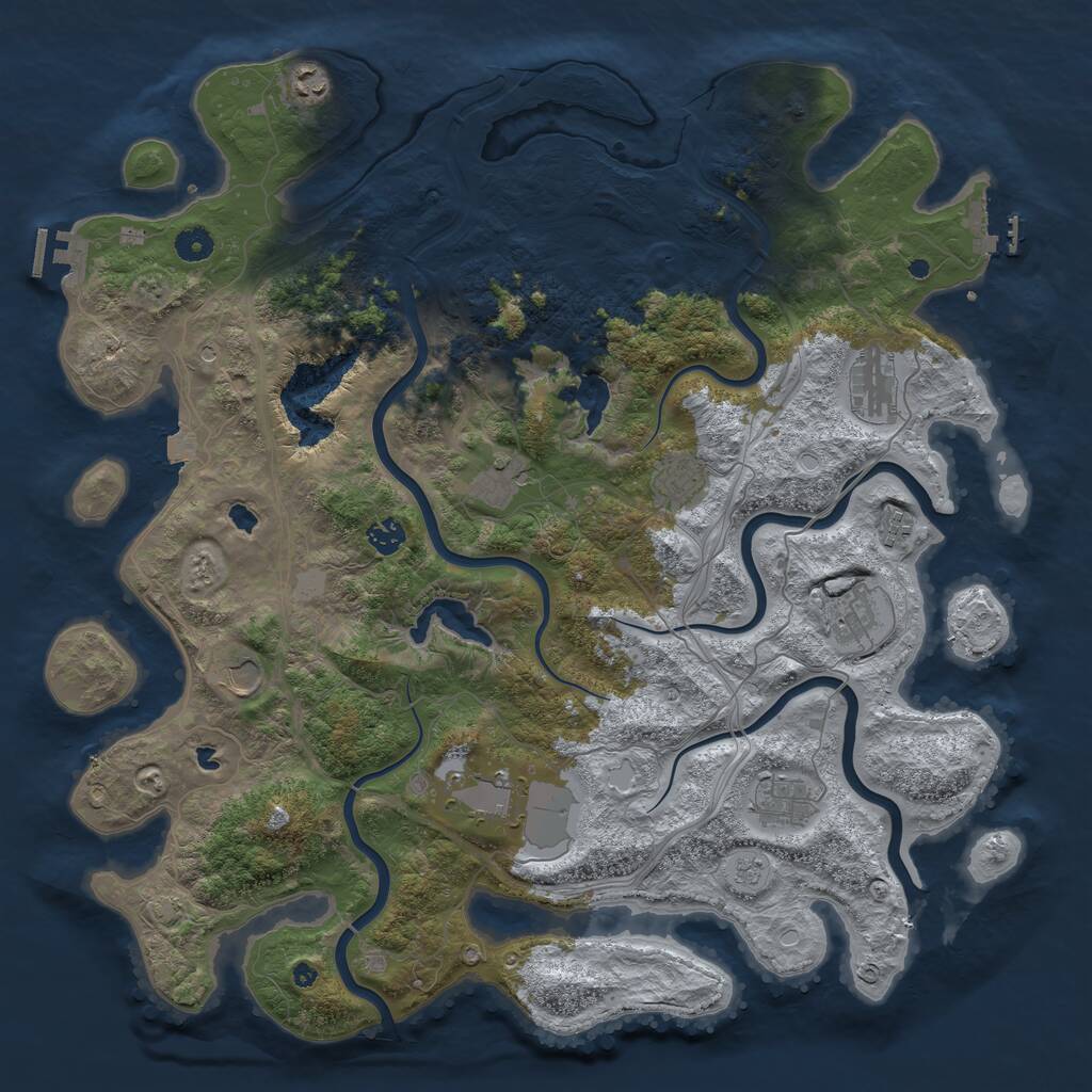 Rust Map: Procedural Map, Size: 4500, Seed: 69992218, 16 Monuments