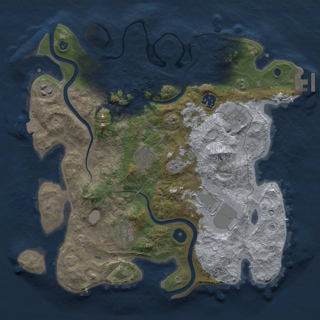 Rust Map: Procedural Map, Size: 3500, Seed: 111681602, 12 Monuments