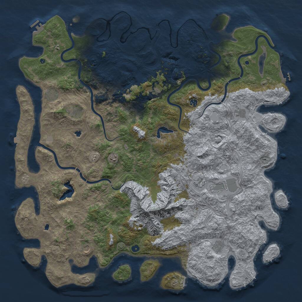 Rust Map: Procedural Map, Size: 6000, Seed: 1926672336, 17 Monuments