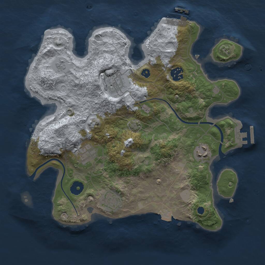 Rust Map: Procedural Map, Size: 3000, Seed: 1861818529, 10 Monuments
