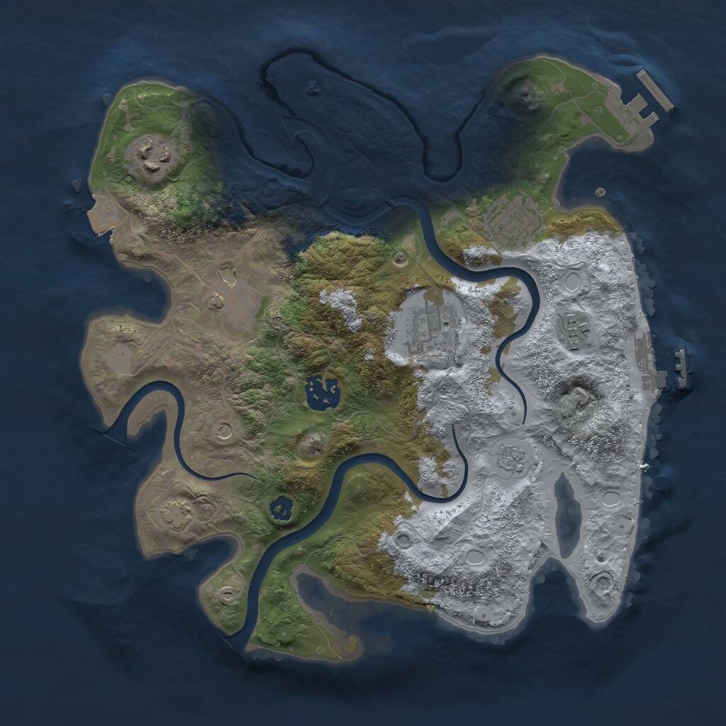 Rust Map: Procedural Map, Size: 3000, Seed: 1203179879, 12 Monuments