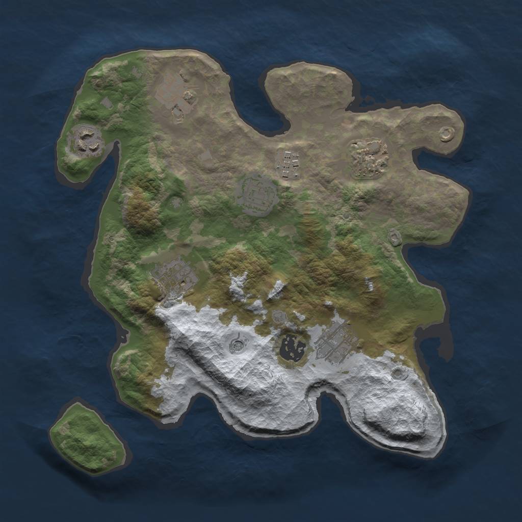Rust Map: Barren, Size: 3000, Seed: 183466, 11 Monuments