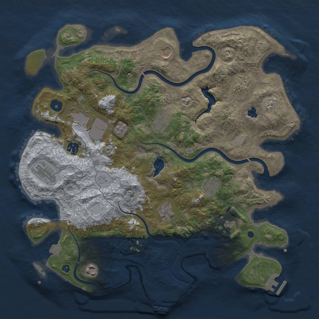 Rust Map: Procedural Map, Size: 4000, Seed: 1962527914, 17 Monuments
