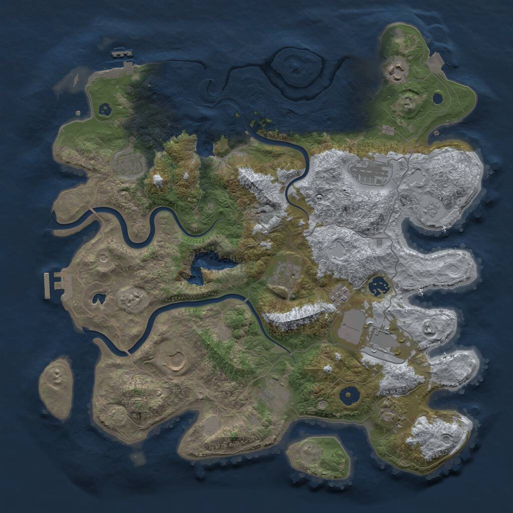 Rust Map: Procedural Map, Size: 4000, Seed: 12671464, 16 Monuments