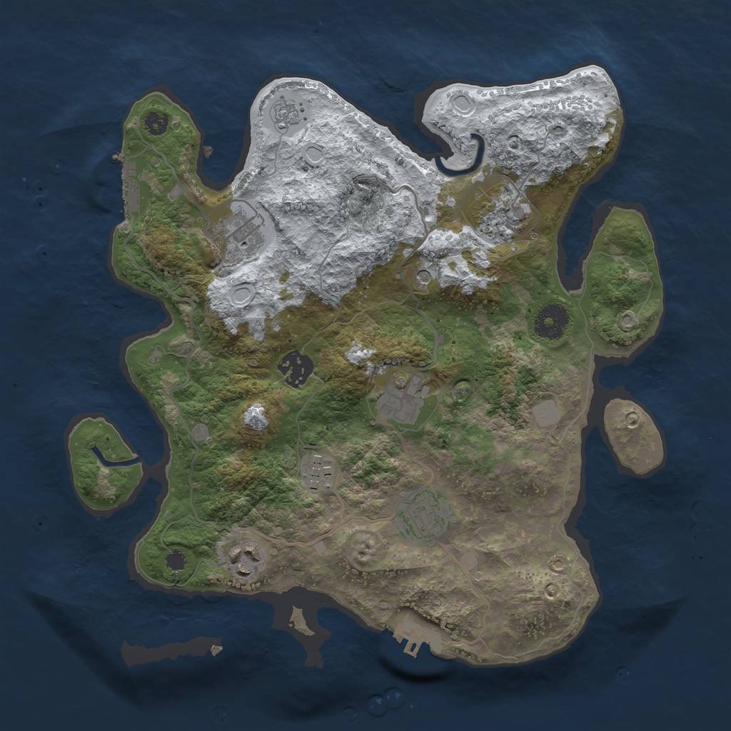 Rust Map: Procedural Map, Size: 3200, Seed: 12387109, 16 Monuments